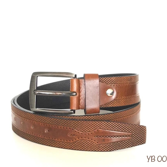 Men's Leather Embossed belt - Picture 8 of 8